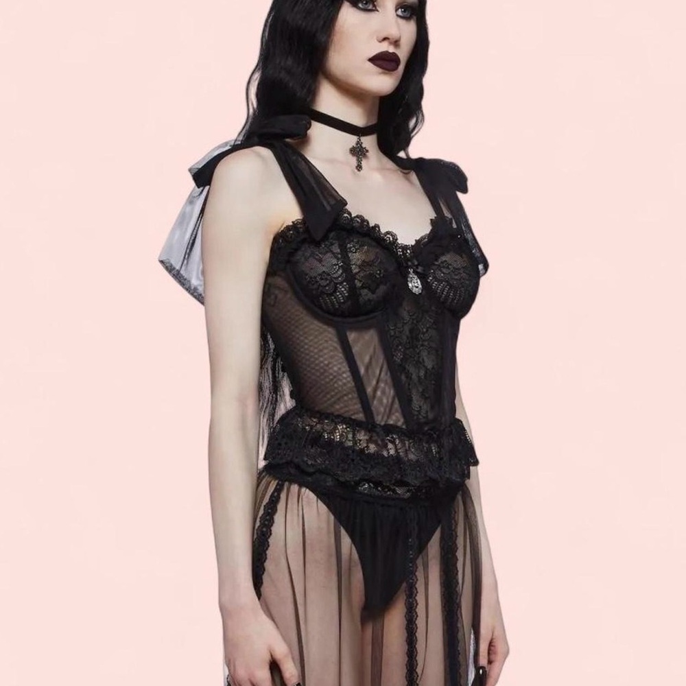 DOLLSKILL WIDOW DANCE WITH DEATH CORSET TOP - Picture 3 of 5